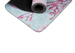 Load image into Gallery viewer, Luxe Vegan Suede Microfiber/ Recycled Rubber Printed Yoga Mat - FLORAL CORAL