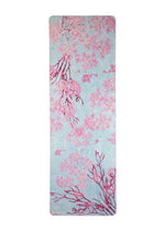 Load image into Gallery viewer, Luxe Vegan Suede Microfiber/ Recycled Rubber Printed Yoga Mat - FLORAL CORAL