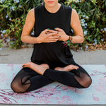 Load image into Gallery viewer, Luxe Vegan Suede Microfiber/ Recycled Rubber Printed Yoga Mat - FLORAL CORAL