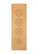 Load image into Gallery viewer, Natural Cork Yoga Mat - Sacred Geometry Mandala