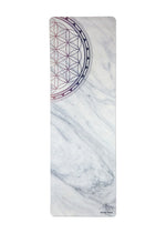 Load image into Gallery viewer, Luxe Vegan Suede Microfiber/ Recycled Rubber Printed Yoga Mat - MARBLE MANDALA