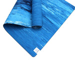 Load image into Gallery viewer, Natural Rubber Yoga Mat - BLUE MARBLE