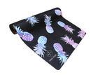 Load image into Gallery viewer, Luxe Vegan Suede Microfiber Natural Rubber Printed Yoga Mat - PINEAPPLE TRAVEL MAT