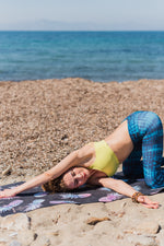 Load image into Gallery viewer, Luxe Vegan Suede Microfiber Natural Rubber Printed Yoga Mat - PINEAPPLE TRAVEL MAT