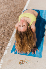 Load image into Gallery viewer, Natural Rubber Yoga Mat - BLUE MARBLE