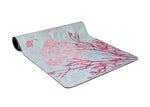 Load image into Gallery viewer, Luxe Vegan Suede Microfiber/ Recycled Rubber Printed Yoga Mat - FLORAL CORAL
