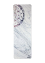 Load image into Gallery viewer, Luxe Vegan Suede Microfiber/ Recycled Rubber Printed Yoga Mat - MARBLE MANDALA

