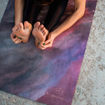 Load image into Gallery viewer, Luxe Vegan Suede Microfiber/ Recycled Rubber Printed Yoga Mat - SPACE GALAXY
