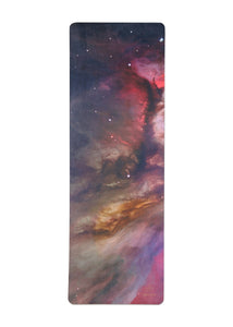 Luxe Vegan Suede Microfiber/ Recycled Rubber Printed Yoga Mat - SPACE GALAXY