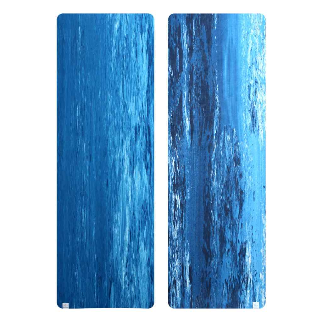 Natural Rubber Yoga Mat - BLUE MARBLE